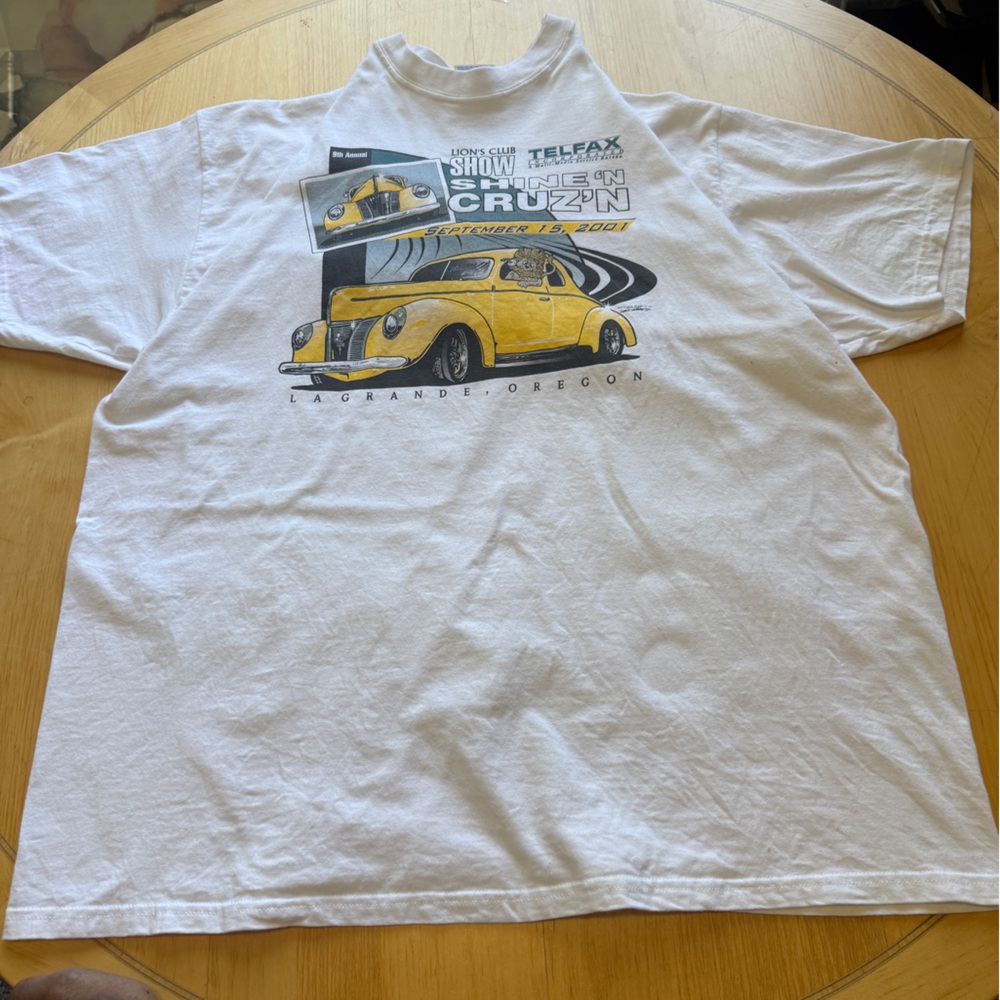 Vintage 2001 Cruzin Car Show Tee XXL La Grande Oregon Lions Club Hanes